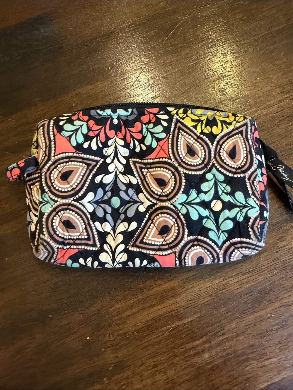 Vera Bradley Quilted Floral Printed Cosmetic Pouch - Black Multi